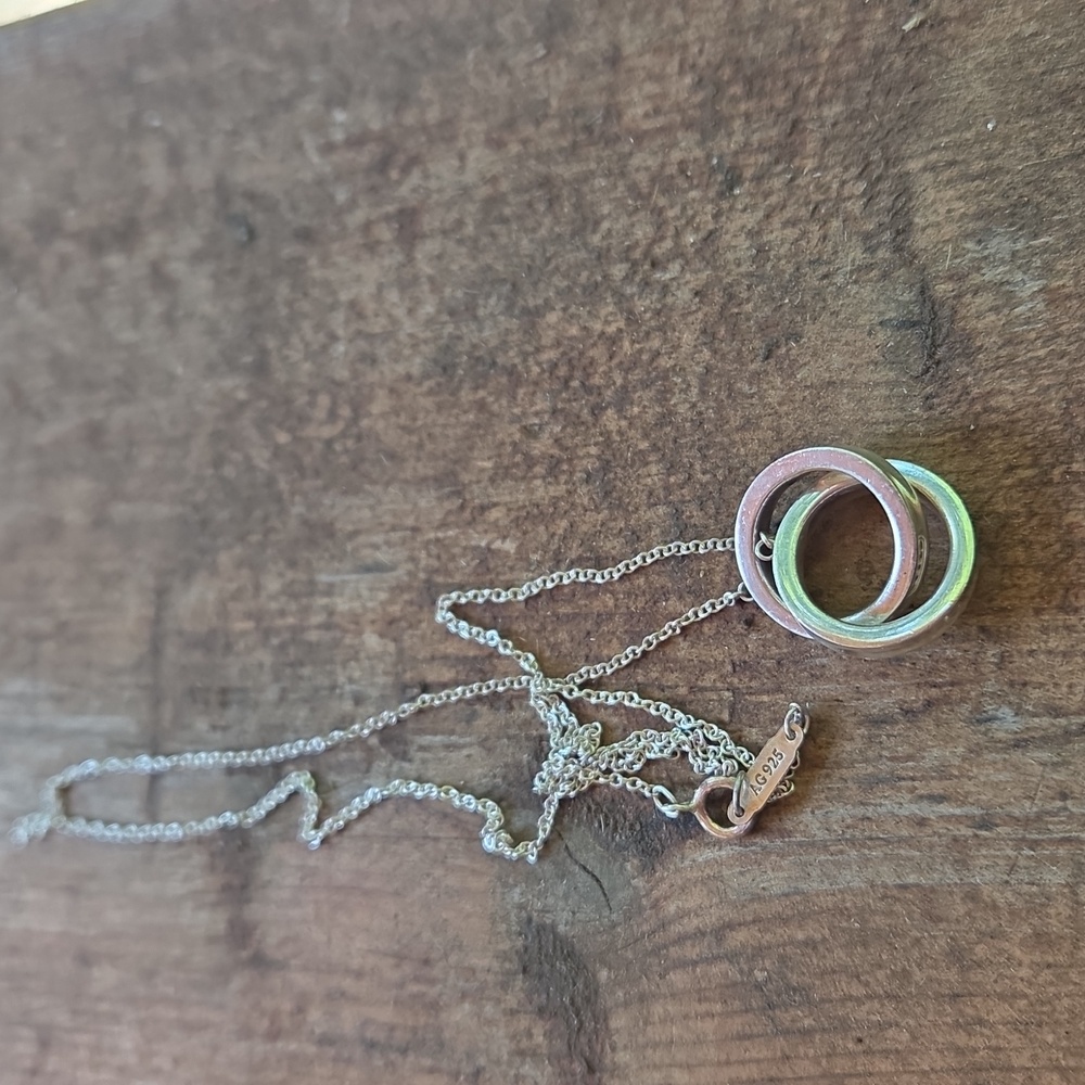 Tiffany 1837 Sterling Silver Double Ring Necklace - Picture 2 of 5